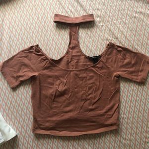 Forever 21 Coral Small Crop Top and Choker combo
